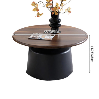 Modern Minimalist MDF & Iron Round Nesting Coffee Table Set For Living Room