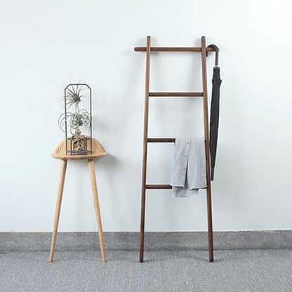 Modern Minimalist Solid Wood Ladder Hall Tree - Ladder-Style Towel & Garment Stand For Bedroom & Bathroom