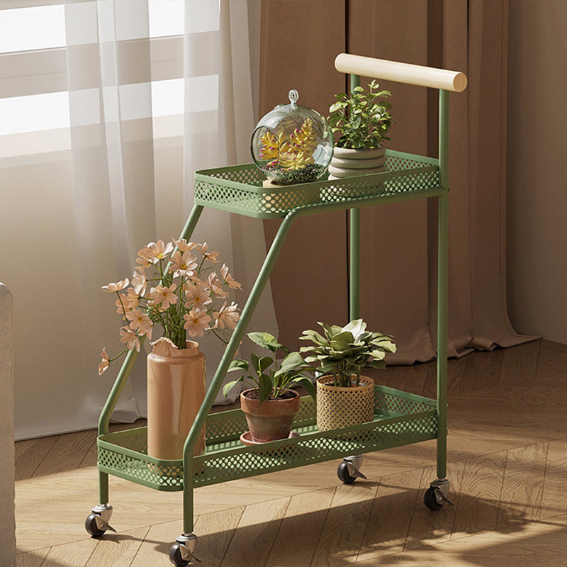 Modern Minimalist Wrought Iron Rectangular Movable Side Table With 2-Tier/3-Tier Design For Living Room & Balcony