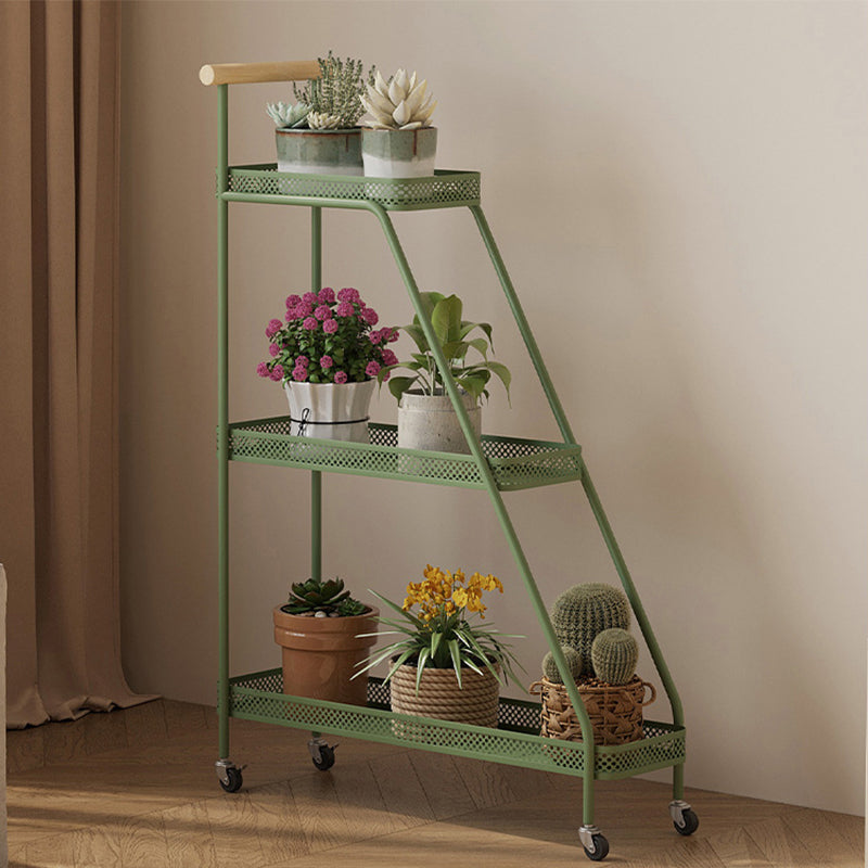 Modern Minimalist Wrought Iron Rectangular Movable Side Table With 2-Tier/3-Tier Design For Living Room & Balcony