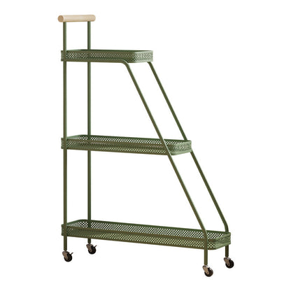Modern Minimalist Wrought Iron Rectangular Movable Side Table With 2-Tier/3-Tier Design For Living Room & Balcony