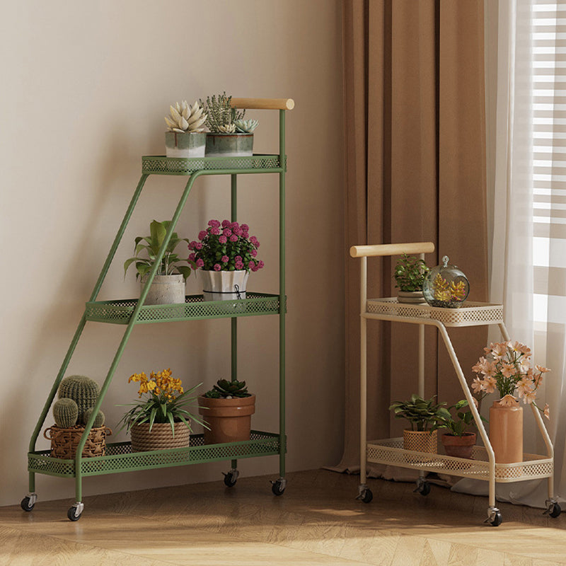 Modern Minimalist Wrought Iron Rectangular Movable Side Table With 2-Tier/3-Tier Design For Living Room & Balcony