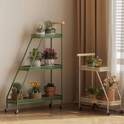 Modern Minimalist Wrought Iron Rectangular Movable Side Table With 2-Tier/3-Tier Design For Living Room & Balcony