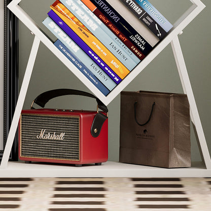 Modern Minimalist Carbon Steel Square Bookshelf 5-Tier Storage For Living Room & Home Office
