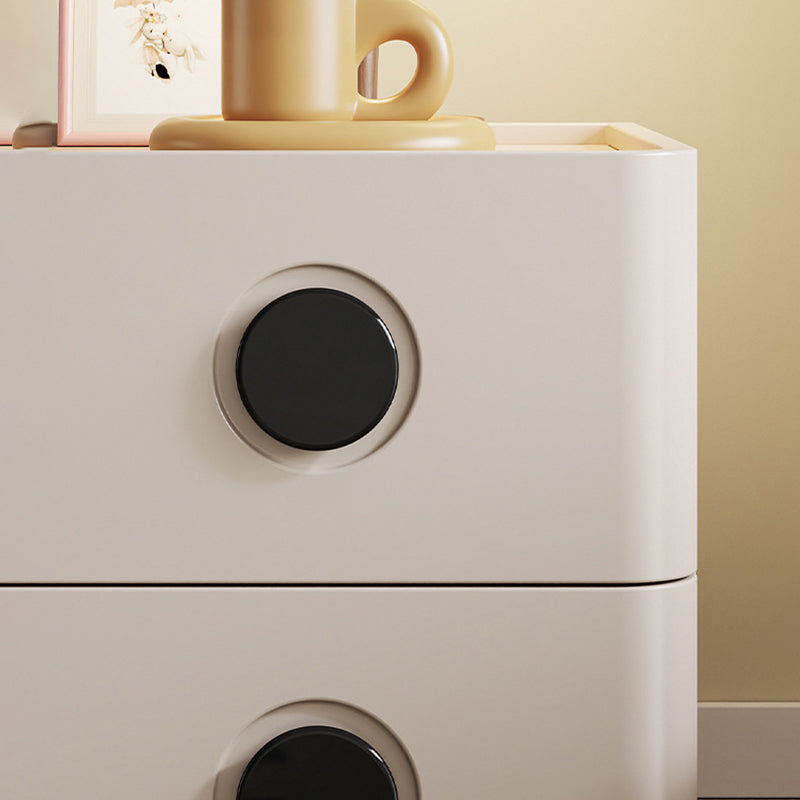 Modern Minimalist Solid Wood Plywood Rectangular Nightstand 2-Drawer For Bedroom