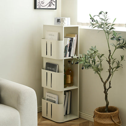 Modern Minimalist Carbon Steel Rectangular Bookshelf With 4 Tiers & 3 Storage For Living Room & Home Office