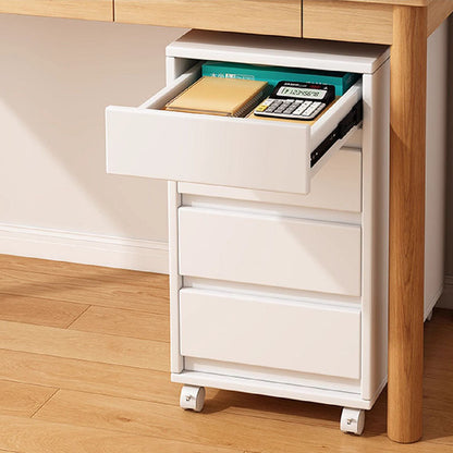 Modern Minimalist MDF Rectangular Rolling Storage Cabinet With 4-5 Drawers For Bedroom & Office