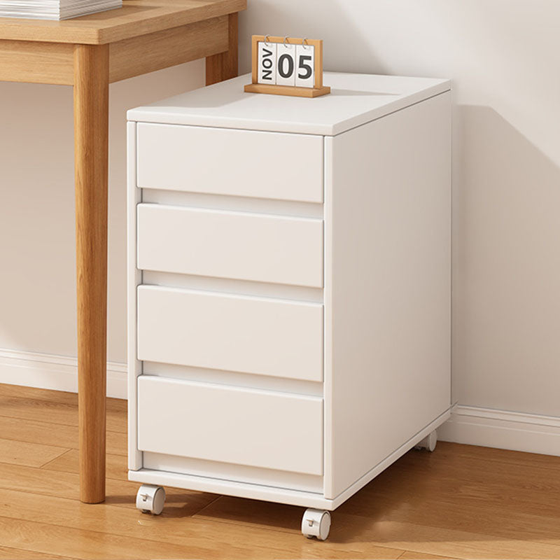 Modern Minimalist MDF Rectangular Rolling Storage Cabinet With 4-5 Drawers For Bedroom & Office