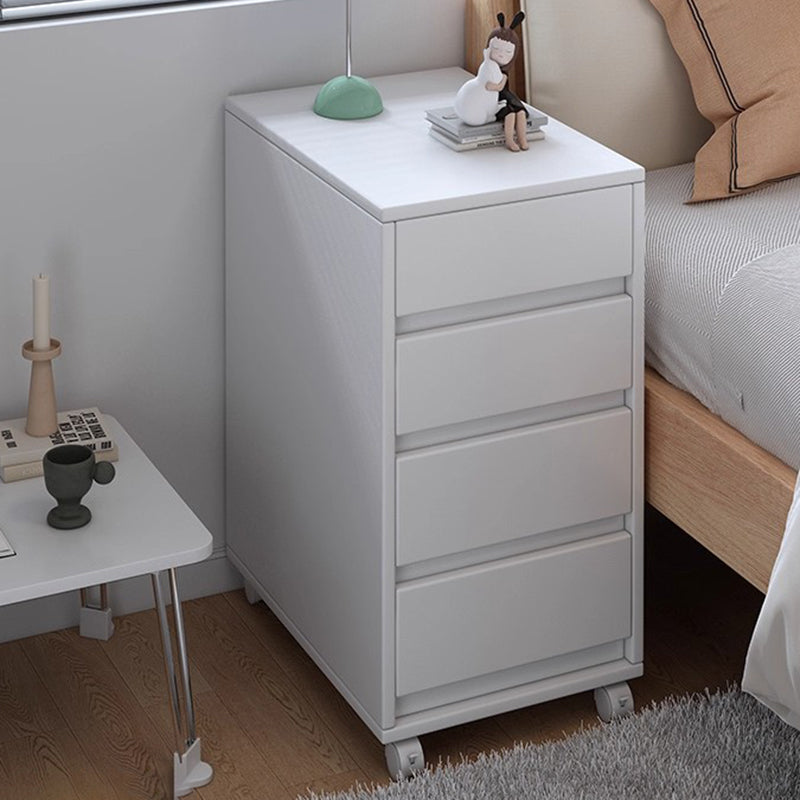 Modern Minimalist MDF Rectangular Rolling Storage Cabinet With 4-5 Drawers For Bedroom & Office