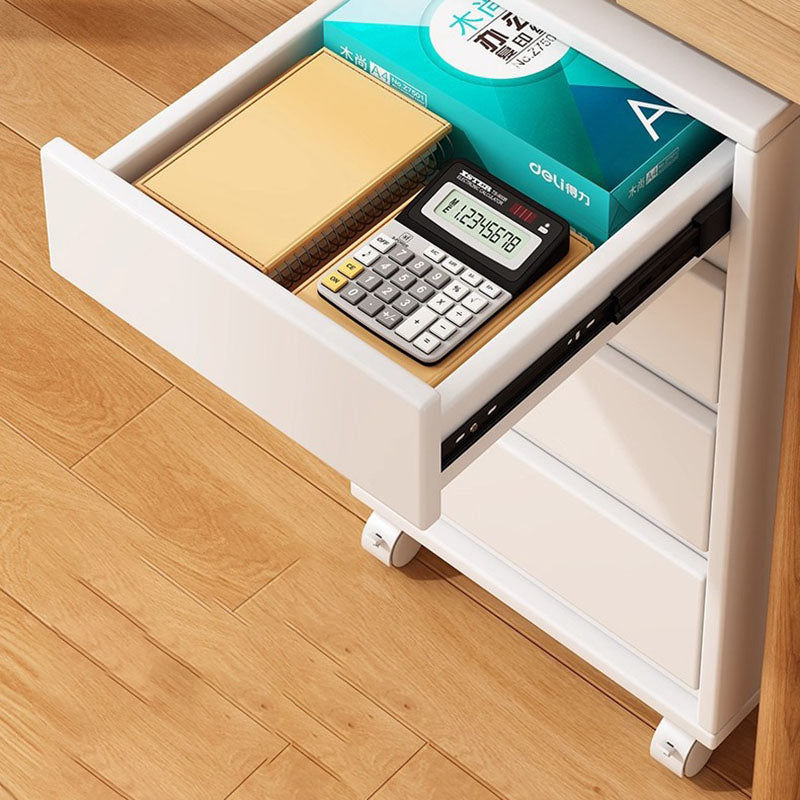 Modern Minimalist MDF Rectangular Rolling Storage Cabinet With 4-5 Drawers For Bedroom & Office