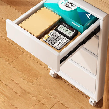 Modern Minimalist MDF Rectangular Rolling Storage Cabinet With 4-5 Drawers For Bedroom & Office