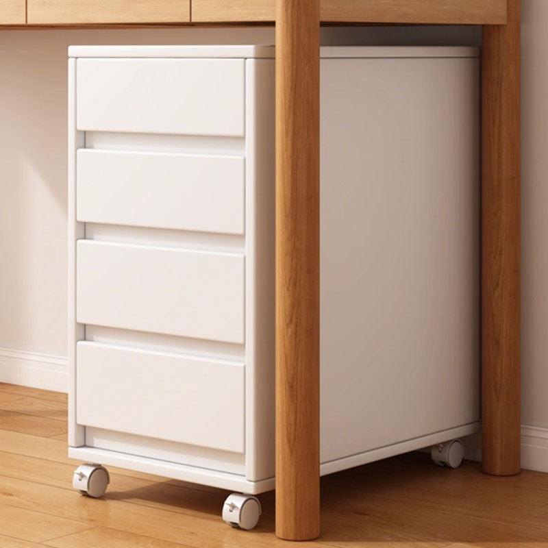 Modern Minimalist MDF Rectangular Rolling Storage Cabinet With 4-5 Drawers For Bedroom & Office