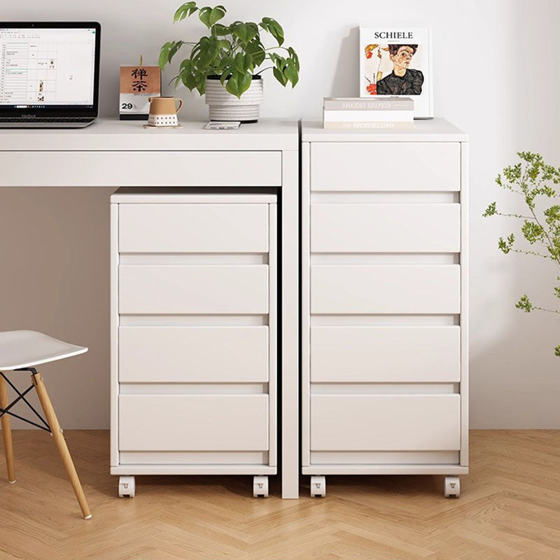 Modern Minimalist MDF Rectangular Rolling Storage Cabinet With 4-5 Drawers For Bedroom & Office