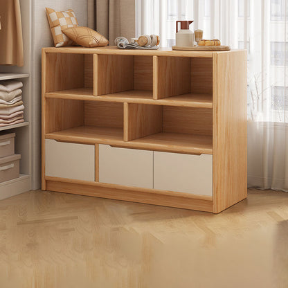 Modern Minimalist Solid Wood Eco Board Rectangular Storage Cabinet With 3 Cabinets For Living Room & Office