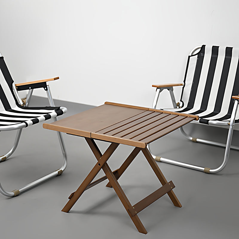 Modern Minimalist Bamboo Rectangular Coffee Table Folding Outdoor Patio & Camping Use