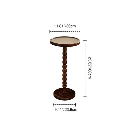 Traditional French Solid Wood Round Side Table For Living Room And Bedroom