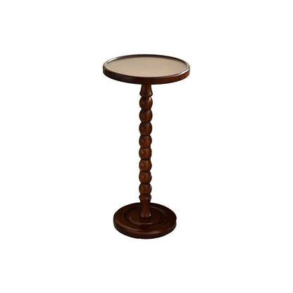 Traditional French Solid Wood Round Side Table For Living Room And Bedroom