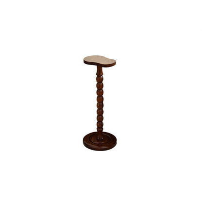 Traditional Vintage Rubberwood Gourd-Shaped Side Table, Sculptural Accent End Table For Living Room & Bedroom