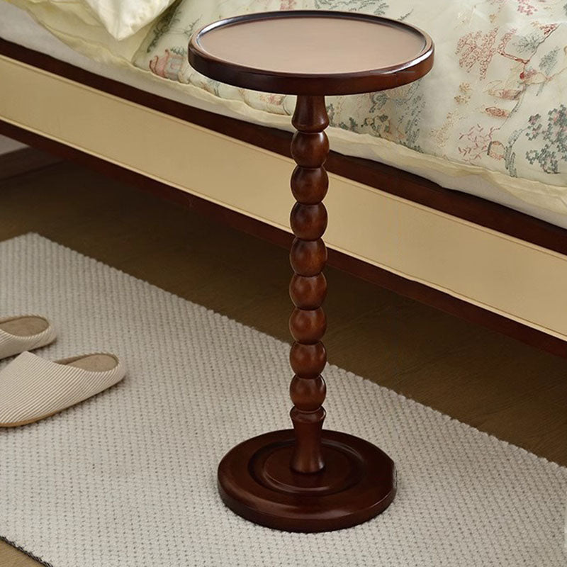 Traditional French Solid Wood Round Side Table For Living Room And Bedroom