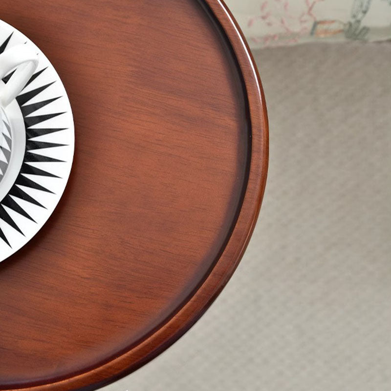 Traditional French Solid Wood Round Side Table For Living Room And Bedroom