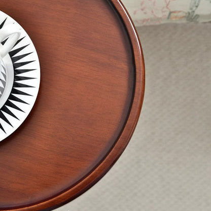 Traditional French Solid Wood Round Side Table For Living Room And Bedroom