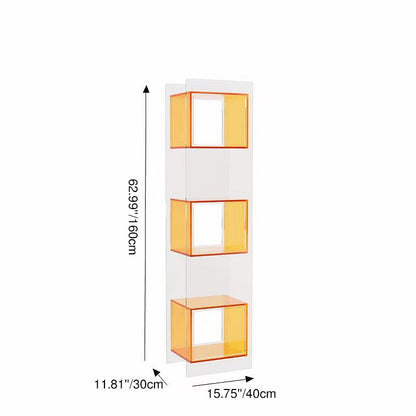 Modern Minimalist Acrylic Rectangular Storage Shelf - 5 Tiers Open Display Bookcase For Living Room & Home Office