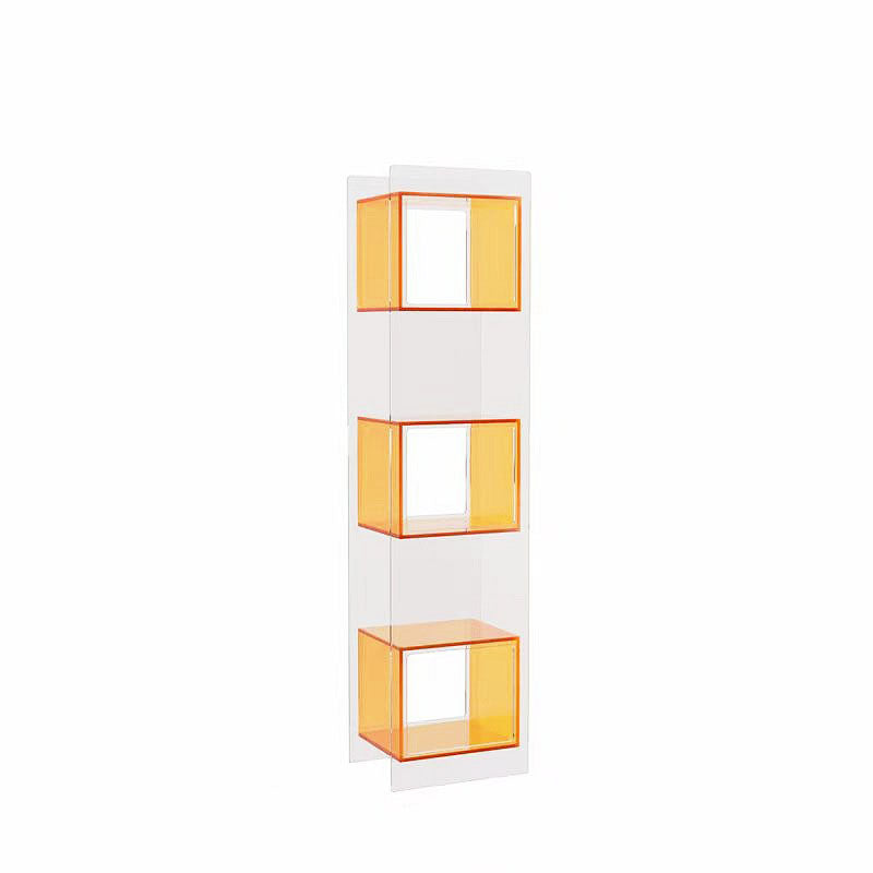 Modern Minimalist Acrylic Rectangular Storage Shelf - 5 Tiers Open Display Bookcase For Living Room & Home Office