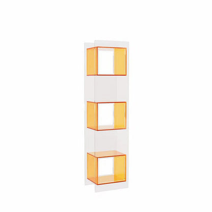 Modern Minimalist Acrylic Rectangular Storage Shelf - 5 Tiers Open Display Bookcase For Living Room & Home Office