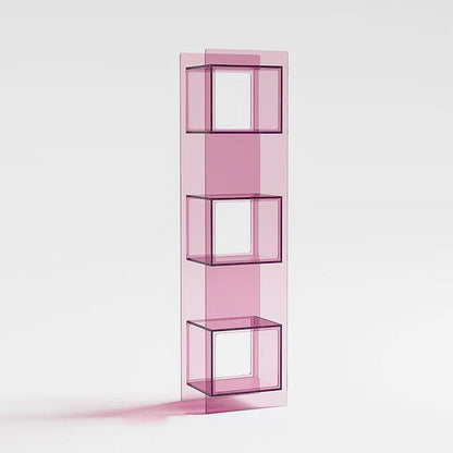 Modern Minimalist Acrylic Rectangular Storage Shelf - 5 Tiers Open Display Bookcase For Living Room & Home Office