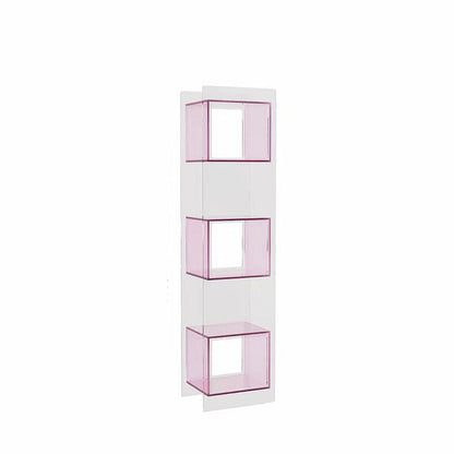 Modern Minimalist Acrylic Rectangular Storage Shelf - 5 Tiers Open Display Bookcase For Living Room & Home Office