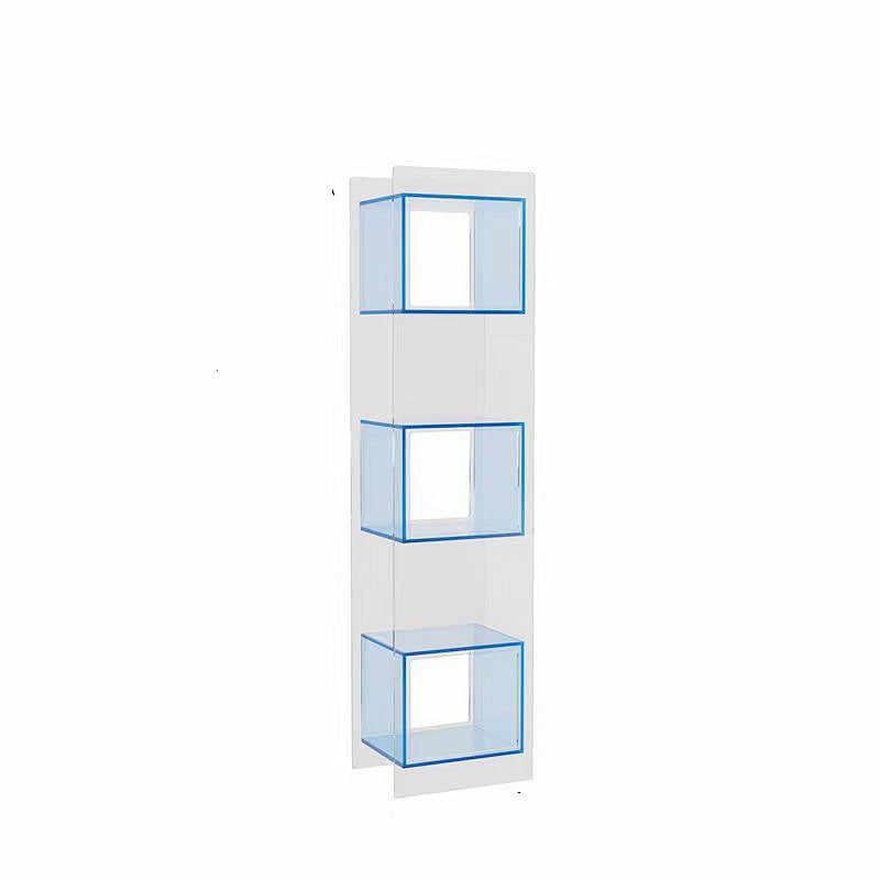 Modern Minimalist Acrylic Rectangular Storage Shelf - 5 Tiers Open Display Bookcase For Living Room & Home Office