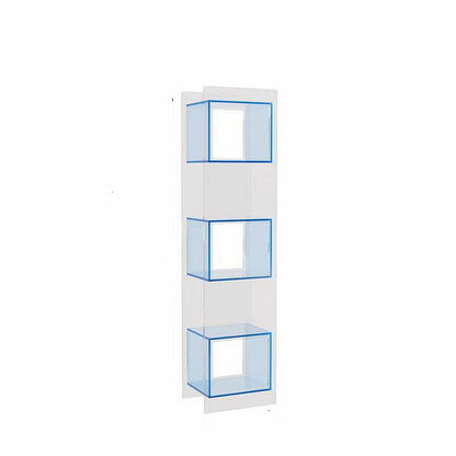 Modern Minimalist Acrylic Rectangular Storage Shelf - 5 Tiers Open Display Bookcase For Living Room & Home Office