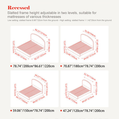 Removable Covers Beech Wood Bed Frame - Retro Customizable & Eco-Friendly Bed