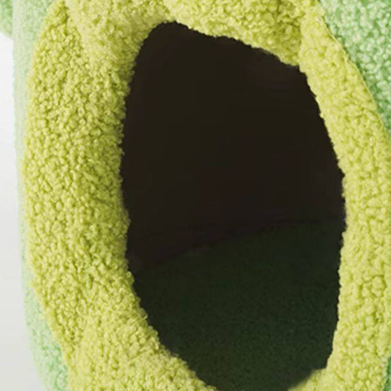 Contemporary Creative Round Velvet Fabric Hemp Rope 1-Condo Cat Bed For Bedroom