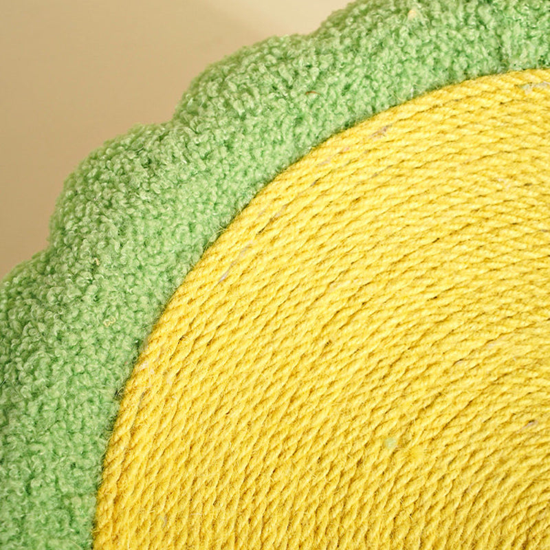Contemporary Creative Round Velvet Fabric Hemp Rope 1-Condo Cat Bed For Bedroom