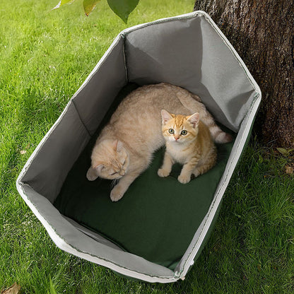 Contemporary Creative House-Shaped Oxford Fabric Non-Woven Fabric Anti-Slip Dotted Fabric PE Outdoor Waterproof Cat Bed Dog Bed With Door Curtain For Garden