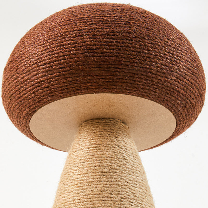 Contemporary Creative Mushroom-Shaped Cylindrical Medium Density Fiberboard Velvet Sisal Cat Scratching Post For Bedroom