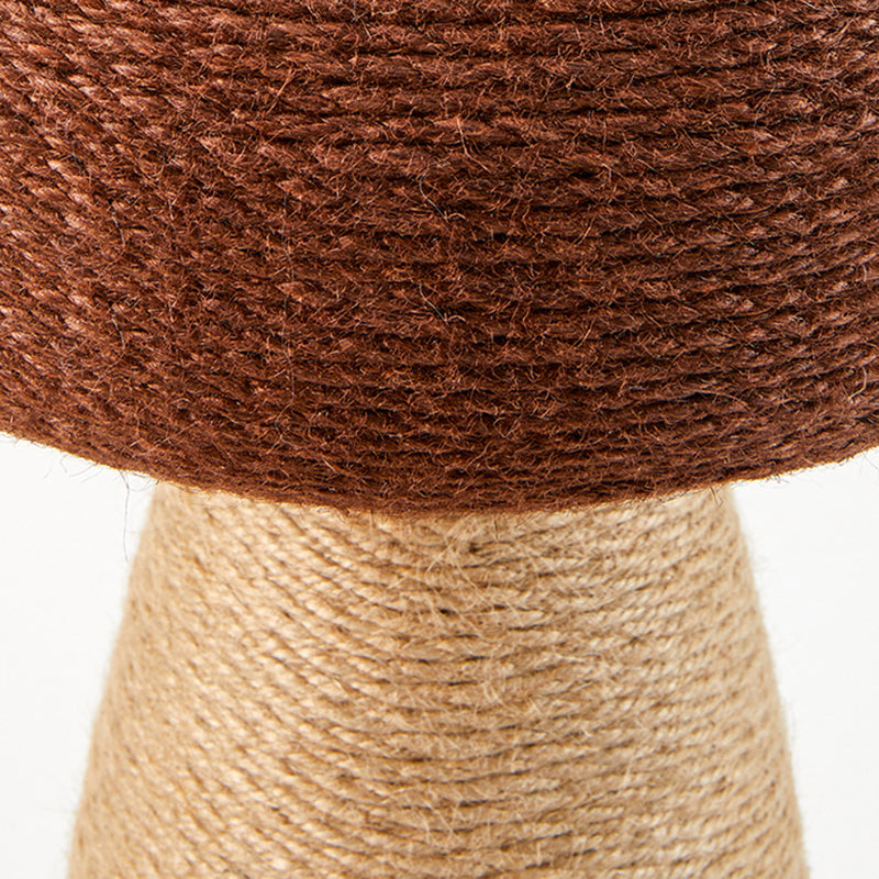 Contemporary Creative Mushroom-Shaped Cylindrical Medium Density Fiberboard Velvet Sisal Cat Scratching Post For Bedroom
