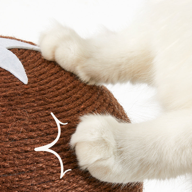 Contemporary Creative Mushroom-Shaped Cylindrical Medium Density Fiberboard Velvet Sisal Cat Scratching Post For Bedroom