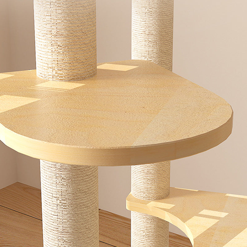 Contemporary Creative Treehouse Design Medium Density Fiberboard Sisal Kraft Paper Velvet Plastic Cotton-Linen Cat Tree & Condo 1-Hammock 1-Scratching Post For Living Room