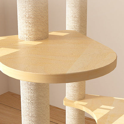 Contemporary Creative Treehouse Design Medium Density Fiberboard Sisal Kraft Paper Velvet Plastic Cotton-Linen Cat Tree & Condo 1-Hammock 1-Scratching Post For Living Room