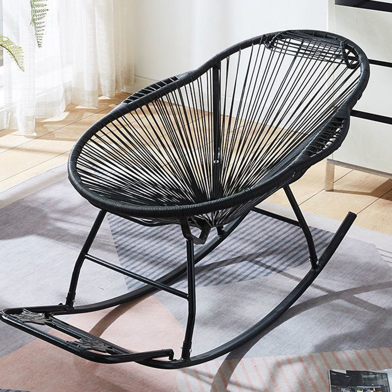 Contemporary Creative PE Rattan Steel Nest-Shaped Rocking Chair Armrest Backrest For Living Room