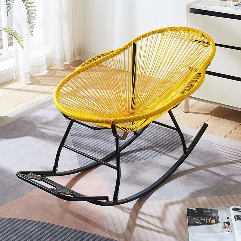 Contemporary Creative PE Rattan Steel Nest-Shaped Rocking Chair Armrest Backrest For Living Room