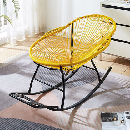 Contemporary Creative PE Rattan Steel Nest-Shaped Rocking Chair Armrest Backrest For Living Room