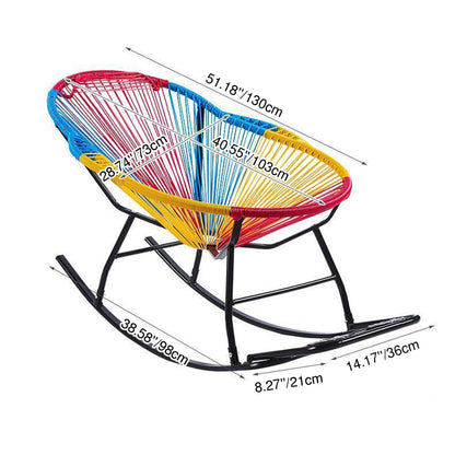 Contemporary Creative PE Rattan Steel Nest-Shaped Rocking Chair Armrest Backrest For Living Room