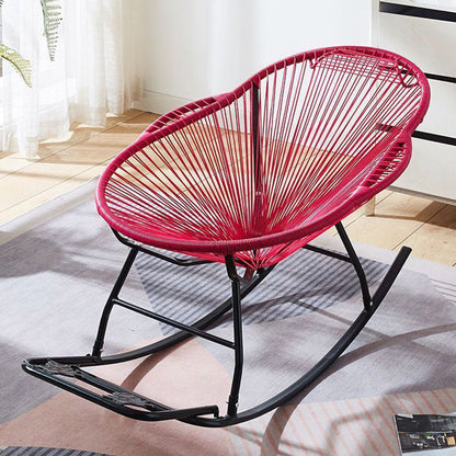 Contemporary Creative PE Rattan Steel Nest-Shaped Rocking Chair Armrest Backrest For Living Room