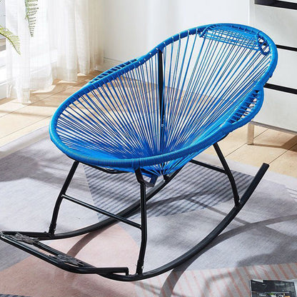Contemporary Creative PE Rattan Steel Nest-Shaped Rocking Chair Armrest Backrest For Living Room
