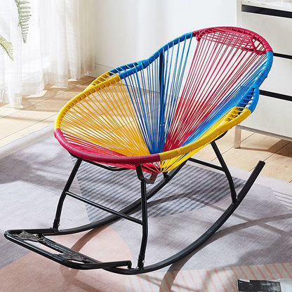 Contemporary Creative PE Rattan Steel Nest-Shaped Rocking Chair Armrest Backrest For Living Room