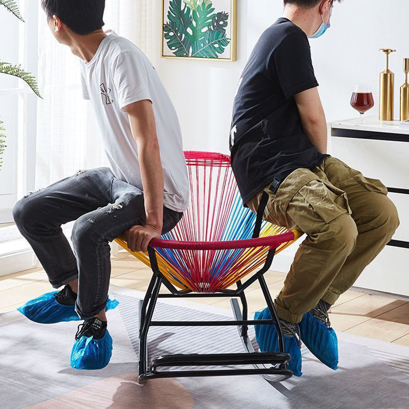 Contemporary Creative PE Rattan Steel Nest-Shaped Rocking Chair Armrest Backrest For Living Room