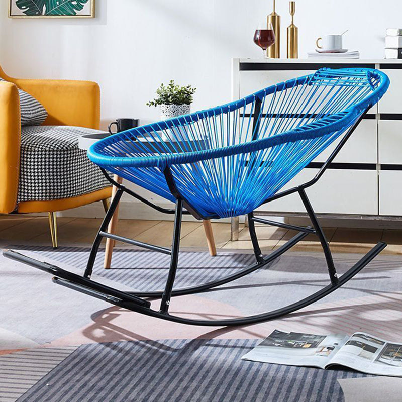 Contemporary Creative PE Rattan Steel Nest-Shaped Rocking Chair Armrest Backrest For Living Room